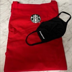 Starbucks red apron, Starbucks face mask both NWOT not sold in stores